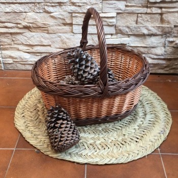 Cesta ovalada bicolor