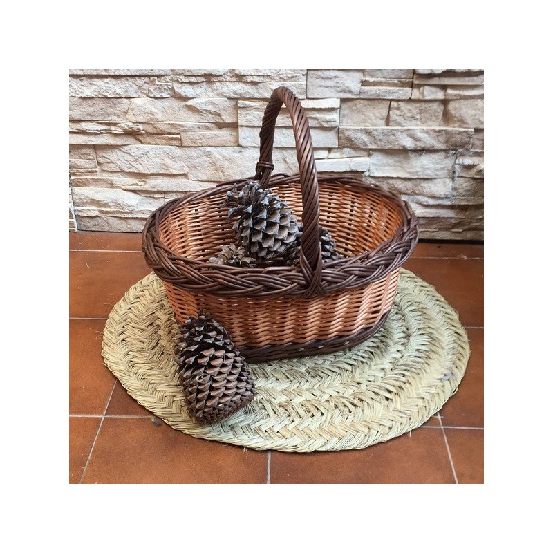 Cesta ovalada bicolor