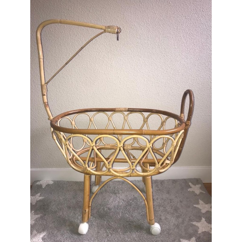 Comprar Cuna de juguete de caña con dosel en CesteriaGretel.Com