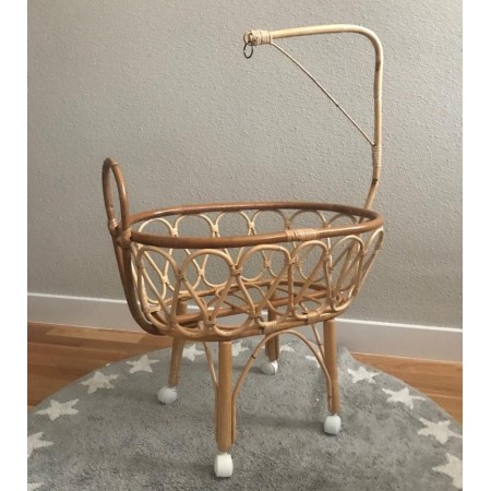 Comprar Cuna de juguete grande de caña con dosel en CesteriaGretel.Com
