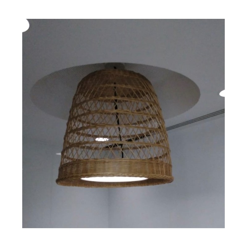 LAMPARA MIMBRE CALADA CILINDRICA