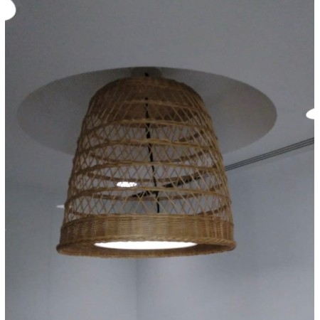 LAMPARA MIMBRE CALADA CILINDRICA