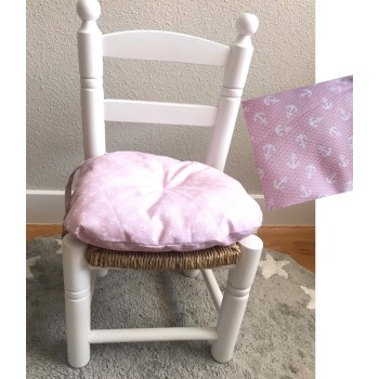 SILLA INFANTIL LACADA EN BLANCOS/CERCO C/COJIN