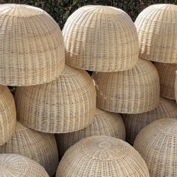 LAMPARA MIMBRE REDONDA TECHO