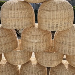 LAMPARA MIMBRE REDONDA TECHO