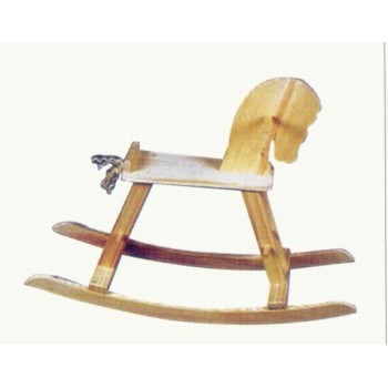 Comprar Caballo balancín con cola. Pino sin barnizar en CesteriaGretel.Com