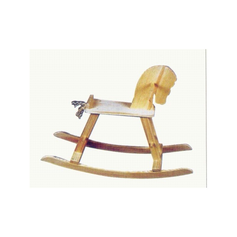 Comprar Caballo balancín con cola. Pino sin barnizar en CesteriaGretel.Com