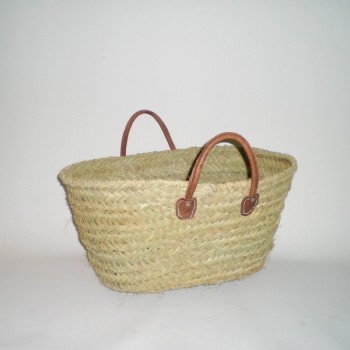 Comprar Capazo de esparto con asas de cuero en CesteriaGretel.Com