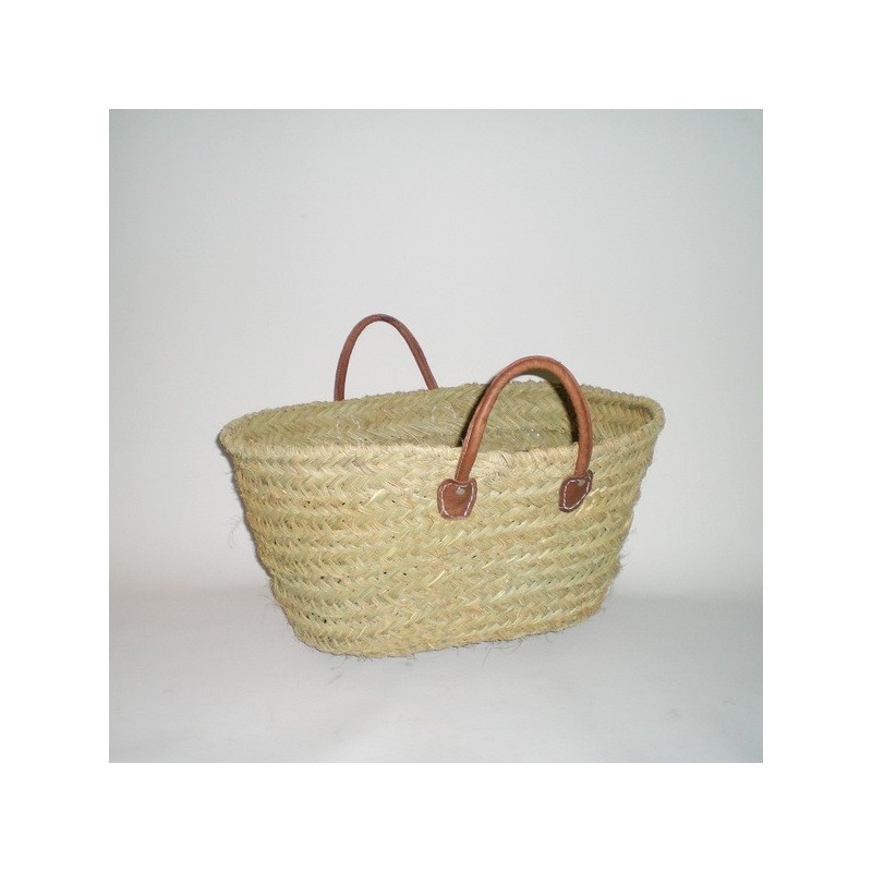 Comprar Capazo de esparto con asas de cuero en CesteriaGretel.Com