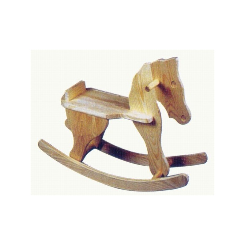 Comprar Caballo balancín sin cola. Pino sin barnizar en CesteriaGretel.Com
