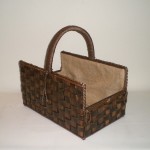 Comprar Leñero rústico color nogal con asa en CesteriaGretel.Com