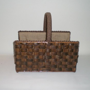 Comprar Leñero rústico color nogal con asa en CesteriaGretel.Com