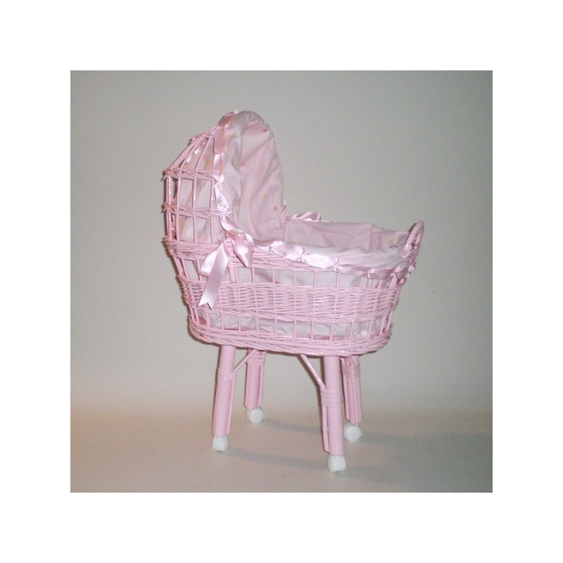 Comprar Cunita con capota color rosa vestida en CesteriaGretel.Com