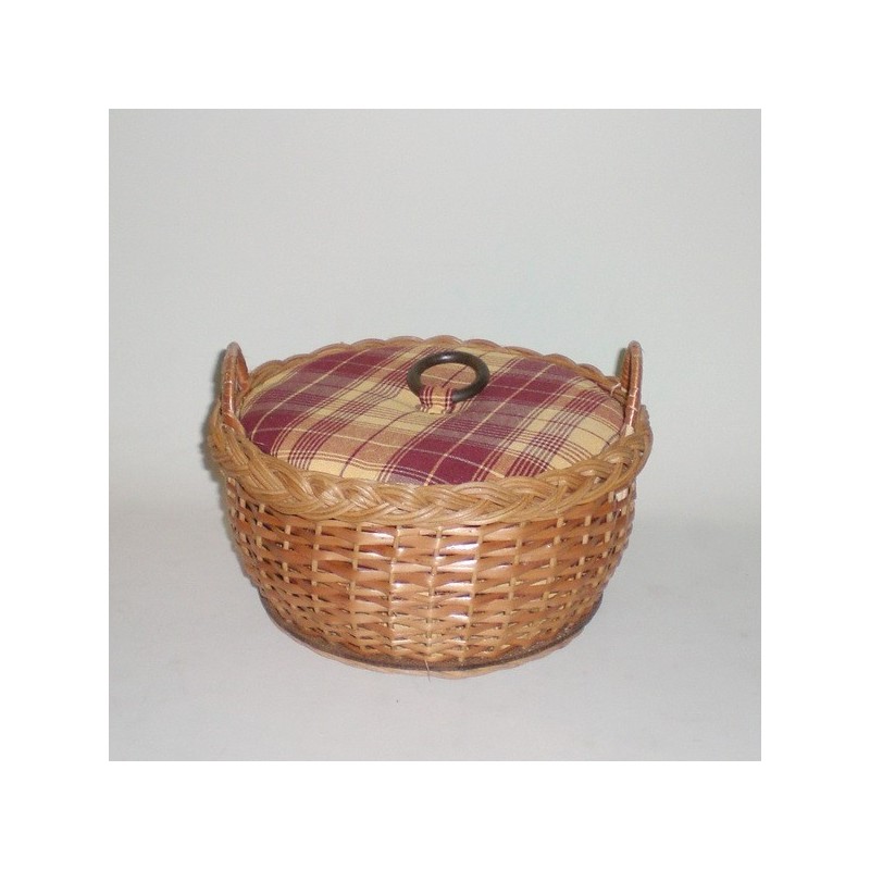 Comprar Costurero redondo de mimbre color buff en CesteriaGretel.Com