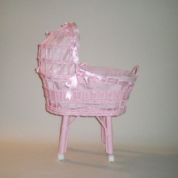 Comprar Cunita con capota color rosa vestida en CesteriaGretel.Com