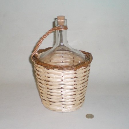Comprar Garrafa de cristal o damajuana forrada de mimbre en CesteriaGretel.Com