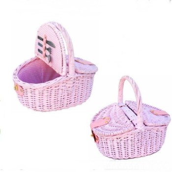 Comprar Cesto PICNIC infantil, 2 servicios color rosa en CesteriaGretel.Com