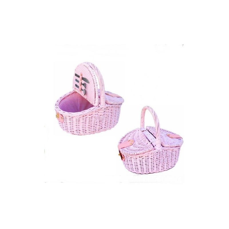 Comprar Cesto PICNIC infantil, 2 servicios color rosa en CesteriaGretel.Com