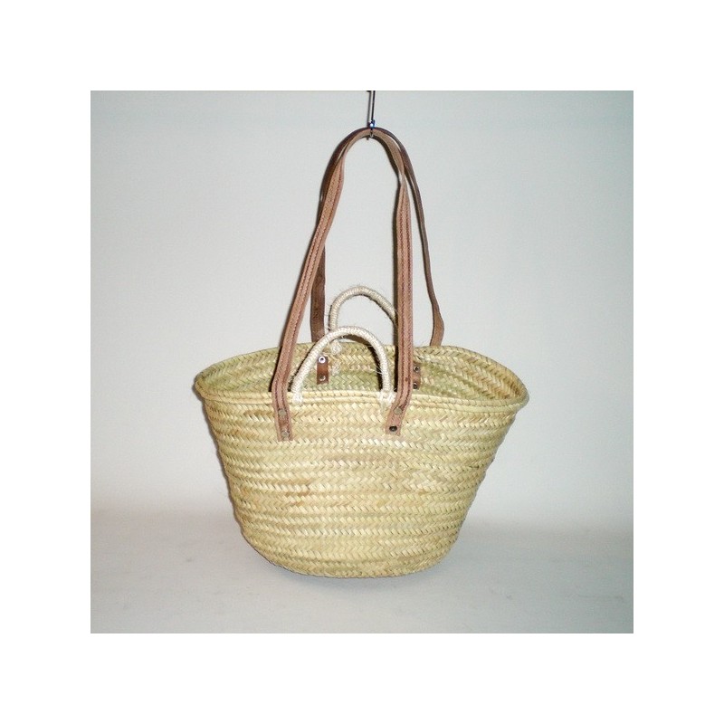 Comprar Capazo mediano doble asa cuero/pita en CesteriaGretel.Com