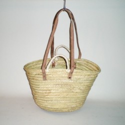 Comprar Capazo mediano doble asa cuero/pita en CesteriaGretel.Com