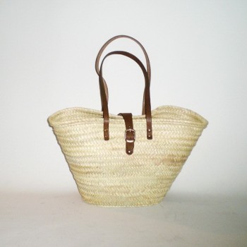Comprar Capazo con asa larga de cuero y broche en CesteriaGretel.Com