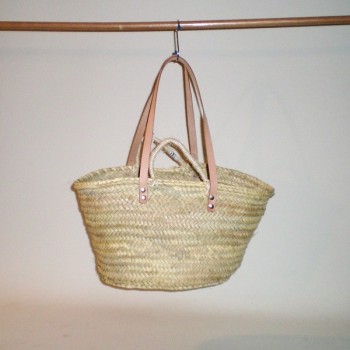 Comprar Capazo pequeño con doble asa cuero/pita en CesteriaGretel.Com