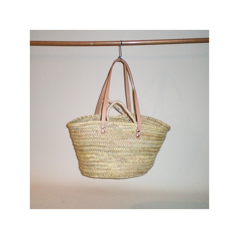 Comprar Capazo pequeño con doble asa cuero/pita en CesteriaGretel.Com