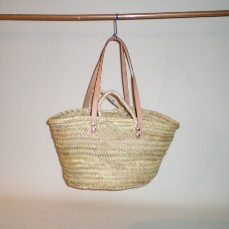 Comprar Capazo pequeño con doble asa cuero/pita en CesteriaGretel.Com