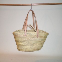 Comprar Capazo pequeño con doble asa cuero/pita en CesteriaGretel.Com