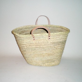 Comprar Capazo grande asa corta cuero  en CesteriaGretel.Com