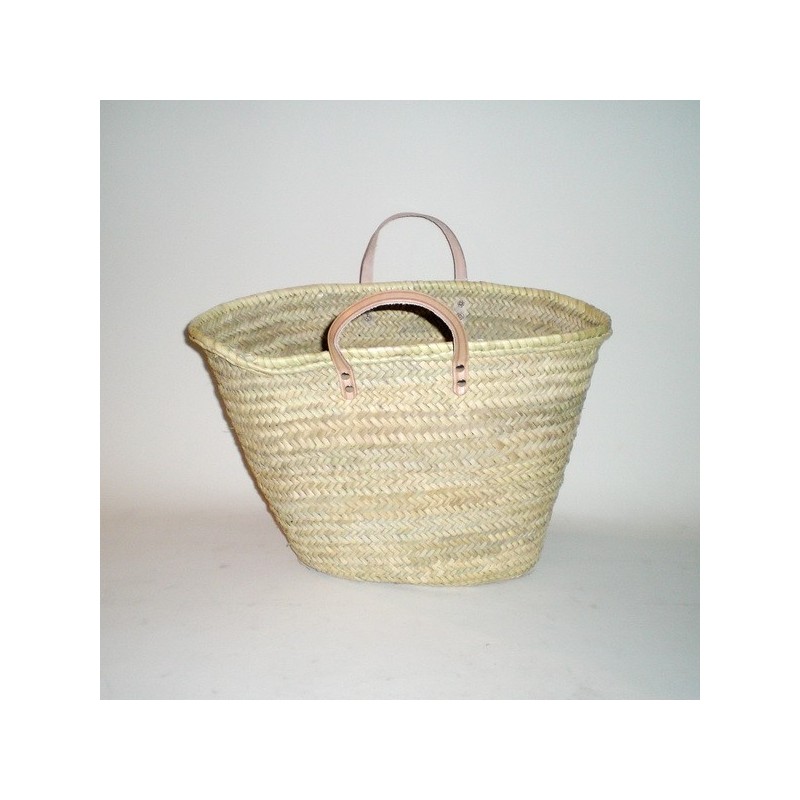 Comprar Capazo grande asa corta cuero  en CesteriaGretel.Com