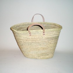 Comprar Capazo grande asa corta cuero  en CesteriaGretel.Com
