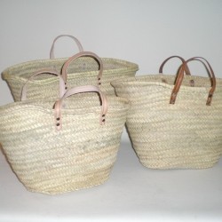 Comprar Capazo grande asa corta cuero  en CesteriaGretel.Com