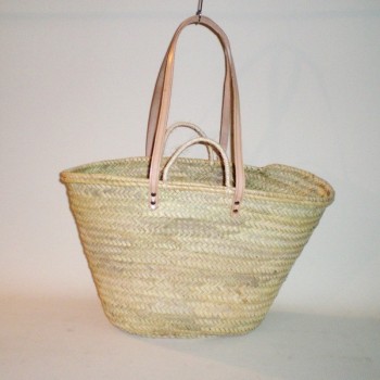 Comprar Capazo grande doble asa cuero/pita en CesteriaGretel.Com
